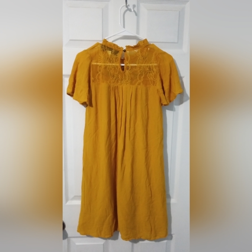 Francesca's Collections Yellow Asymmetrical Ruffled Sundress - Picture 4 of 4